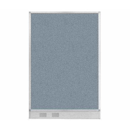 Versare Hush Panel Configurable Cubicle Partition 4' x 6' Powder Blue Fabric w/ Cable Channel 1855604